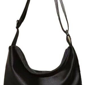 Stylish Black Oxford Cloth Crossbody Bag - Practical Zippered Shoulder Tote